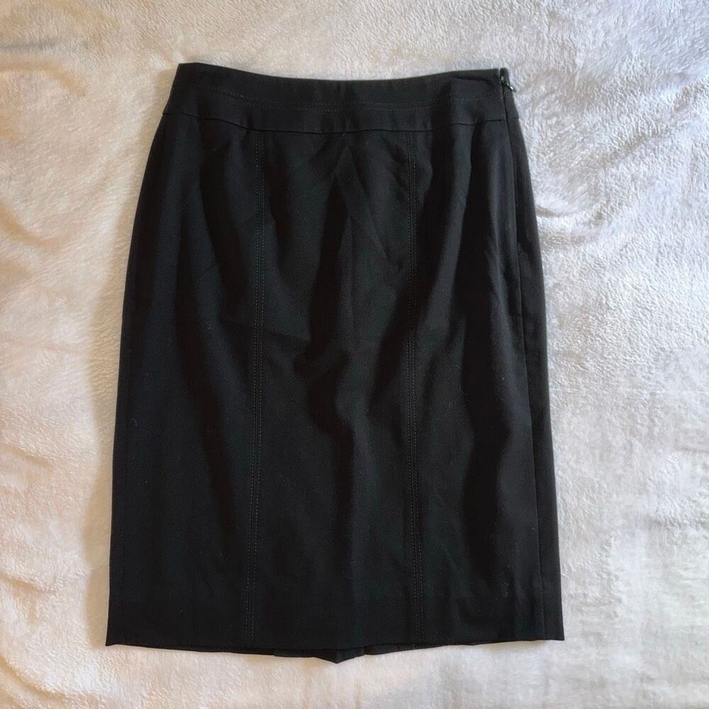 WHBM Women’s Size 2 Solid Black Pencil Skirt Zipper Close EUC